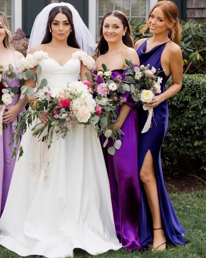 fitted lace wedding dress Leshner Long Sleeve Mini Dress Purple main image 1
