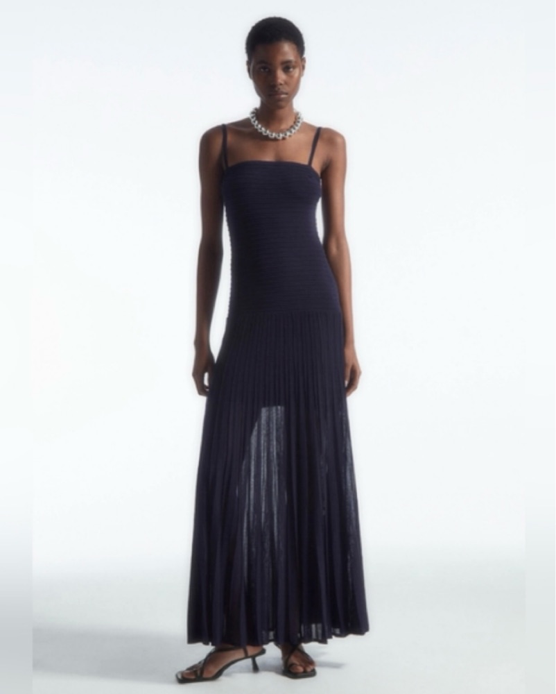 chinese dress ladies Finley Pointelle Knit Maxi Dress / Cornflower Blue | Meshki