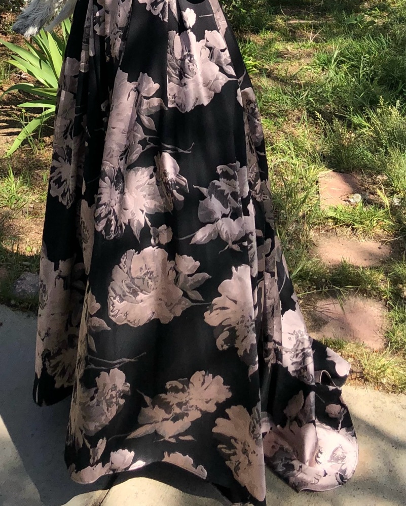 chinese dress ladies Vintage Burn Out Black Velvet Silk Long Evening Dress Bloomingdales  Modig