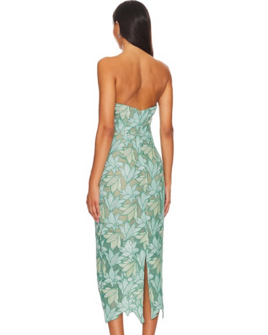 green emerald velvet dress Brittany Floral Midi Dress in Pink main image 0