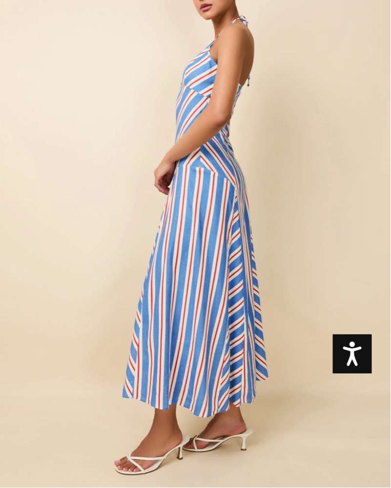 Alessio Dress Americana Stripe by Solid and Striped - Pickle