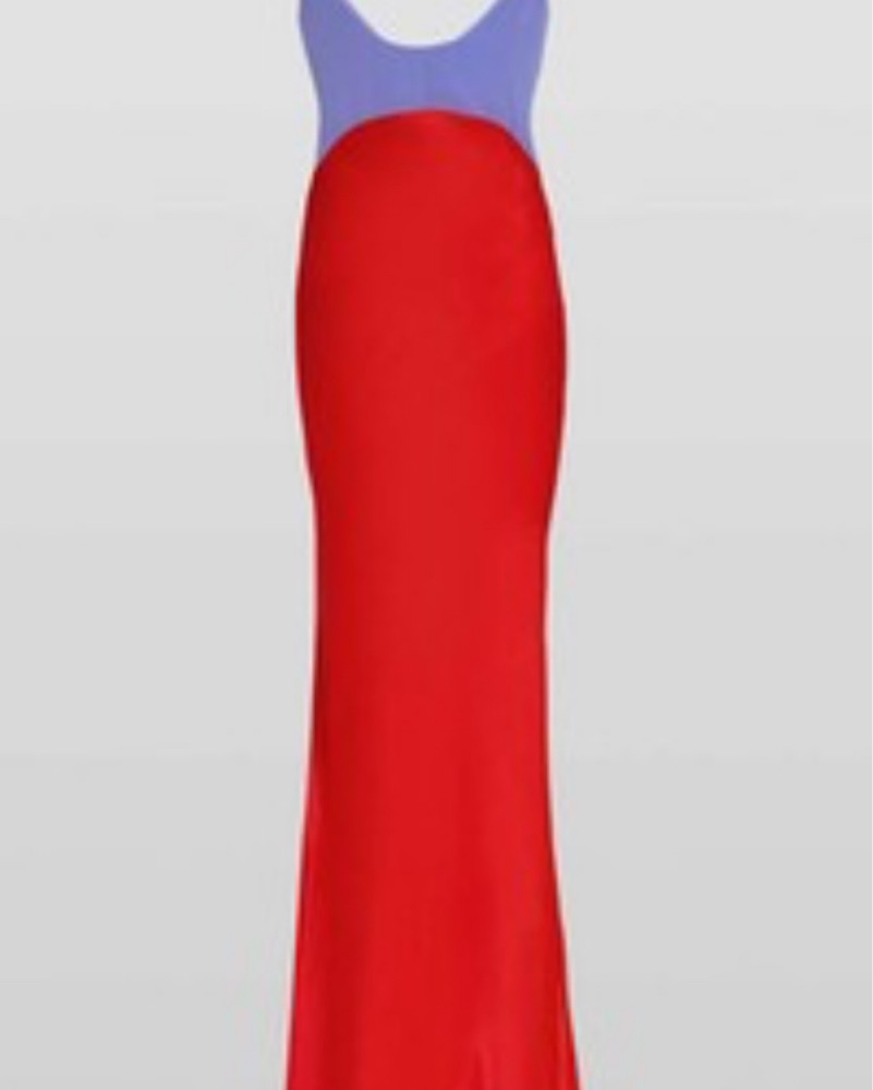 strapless open back dress Orange 1960s Color Block Argyle Shift Dress main image 1