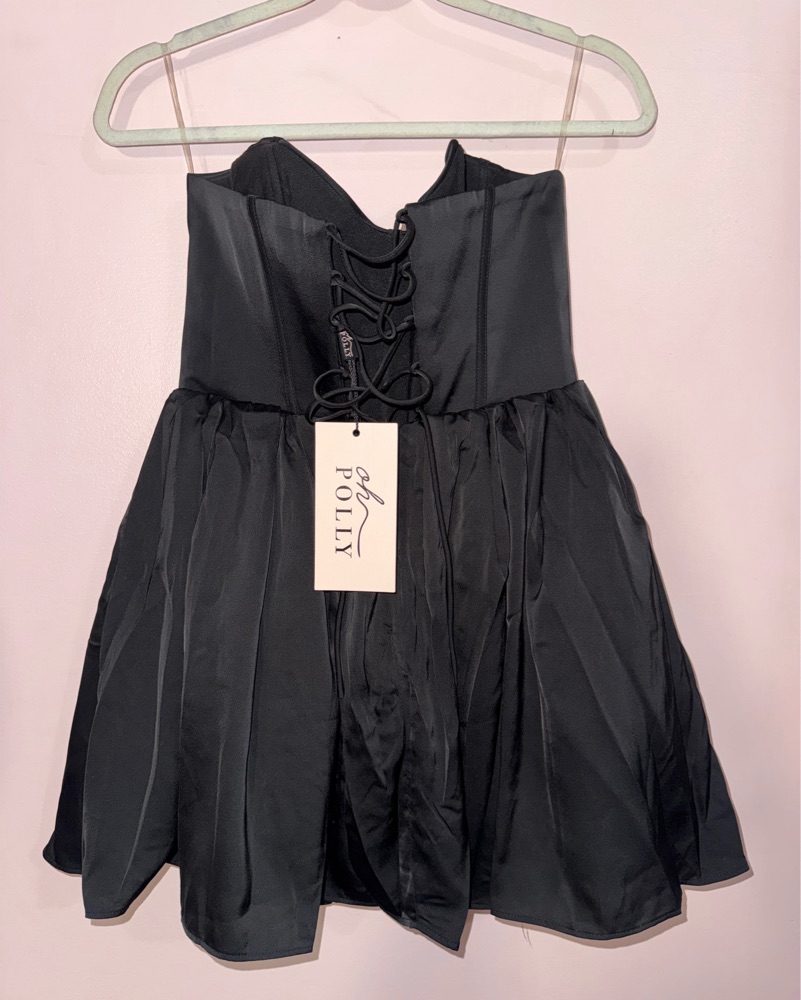 black slip midi dress Slip Dress in Black main image 1