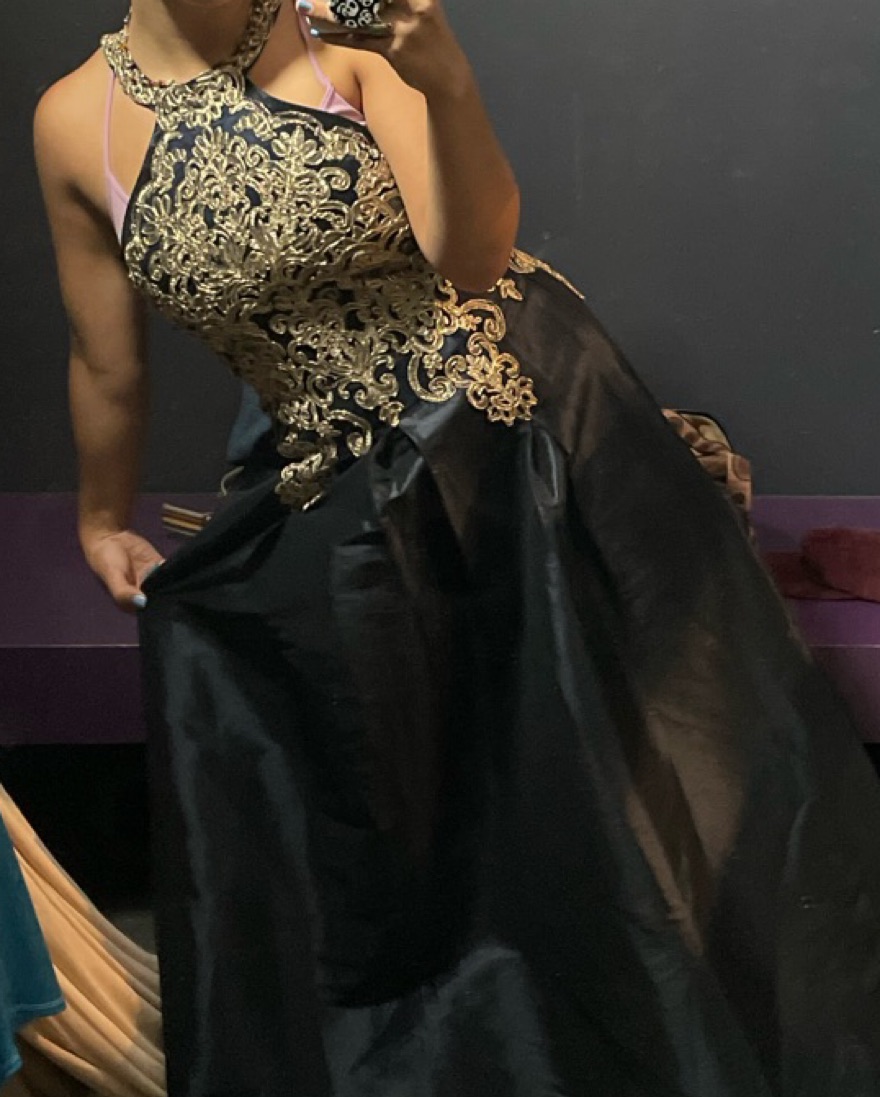 Black With Gold EmbroiderEmbellishments  - Image 1