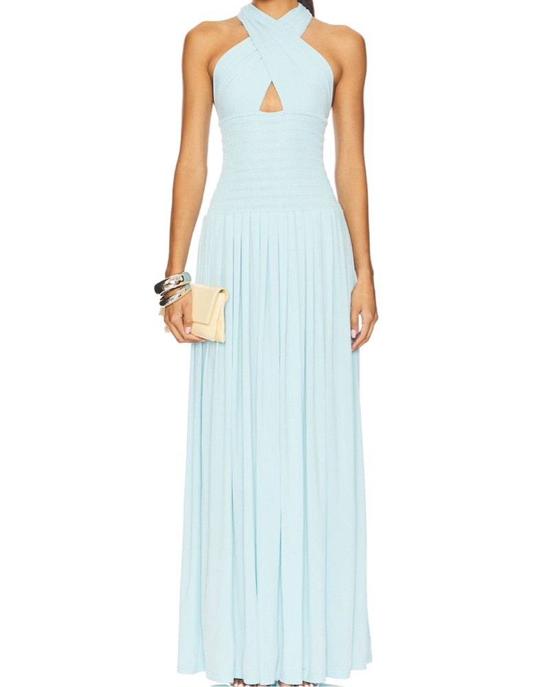 knee length dresses for ladies Light Chambray Spaghetti Strap Maxi Dress - All Dresses
