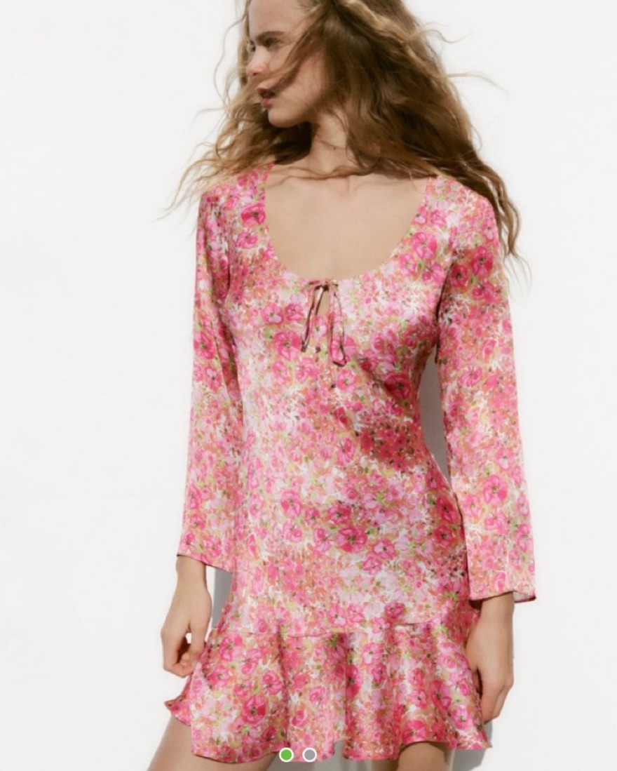 Zara Floral Print Mini Dress by Zara - Pickle