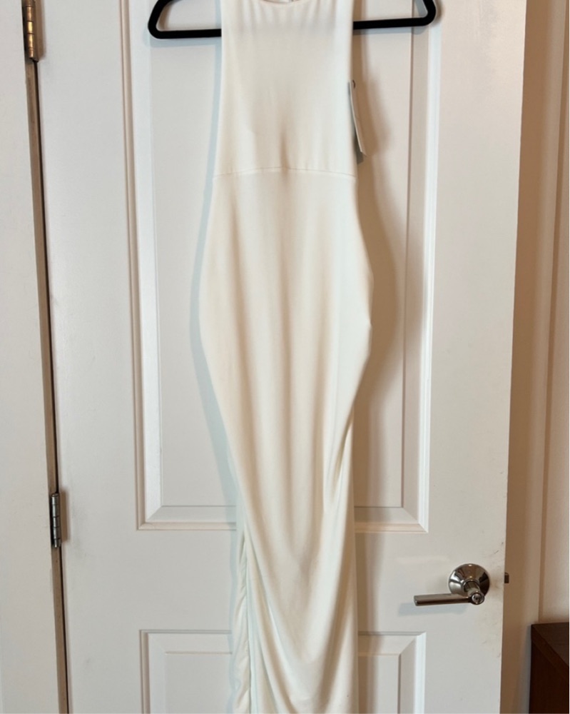 white christmas dresses Tinkerbell White Satin Long-Sleeve Puffball Mini Dress – Club L London