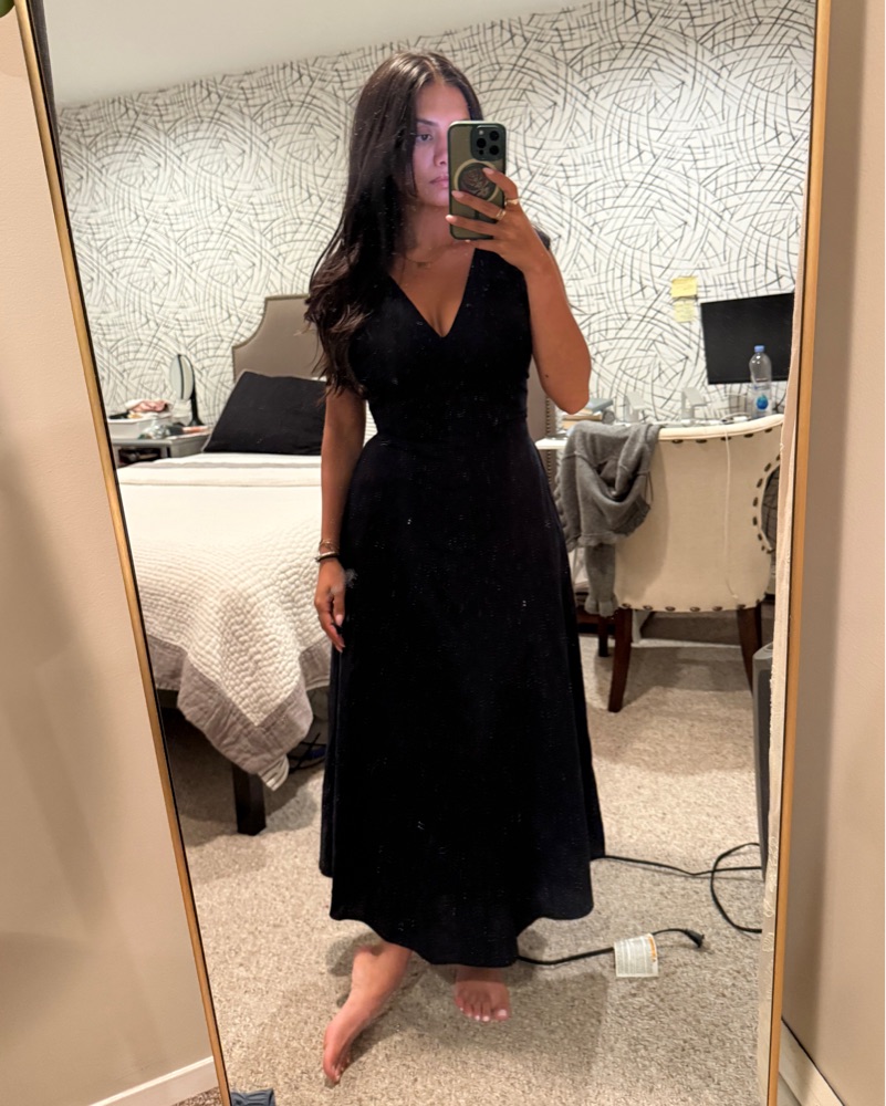 Navy Banana Republic Linen Midi Dress by Banana Republic