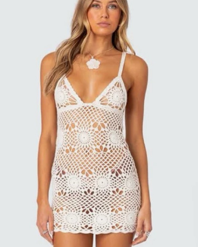 white christmas dresses Embroidered Open-Back Mini Dress White / Xs