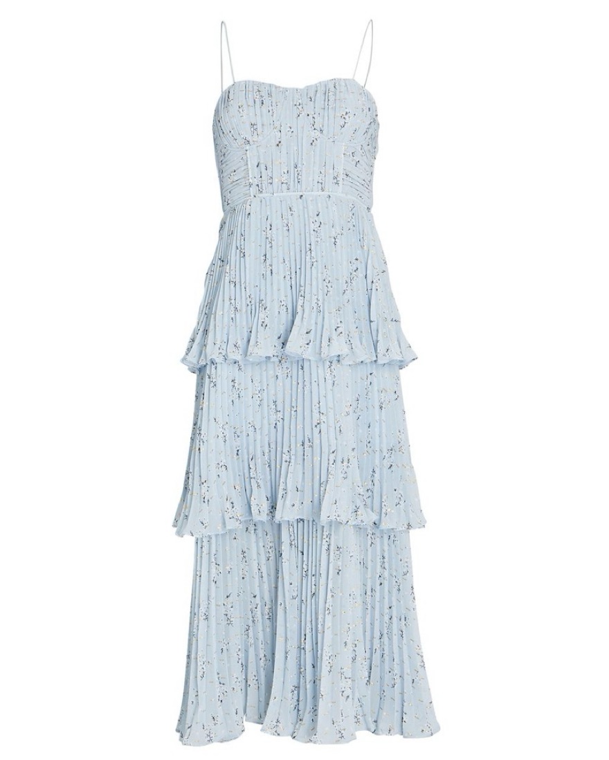 Tiered Chiffon Midi Dress by Self Portrait