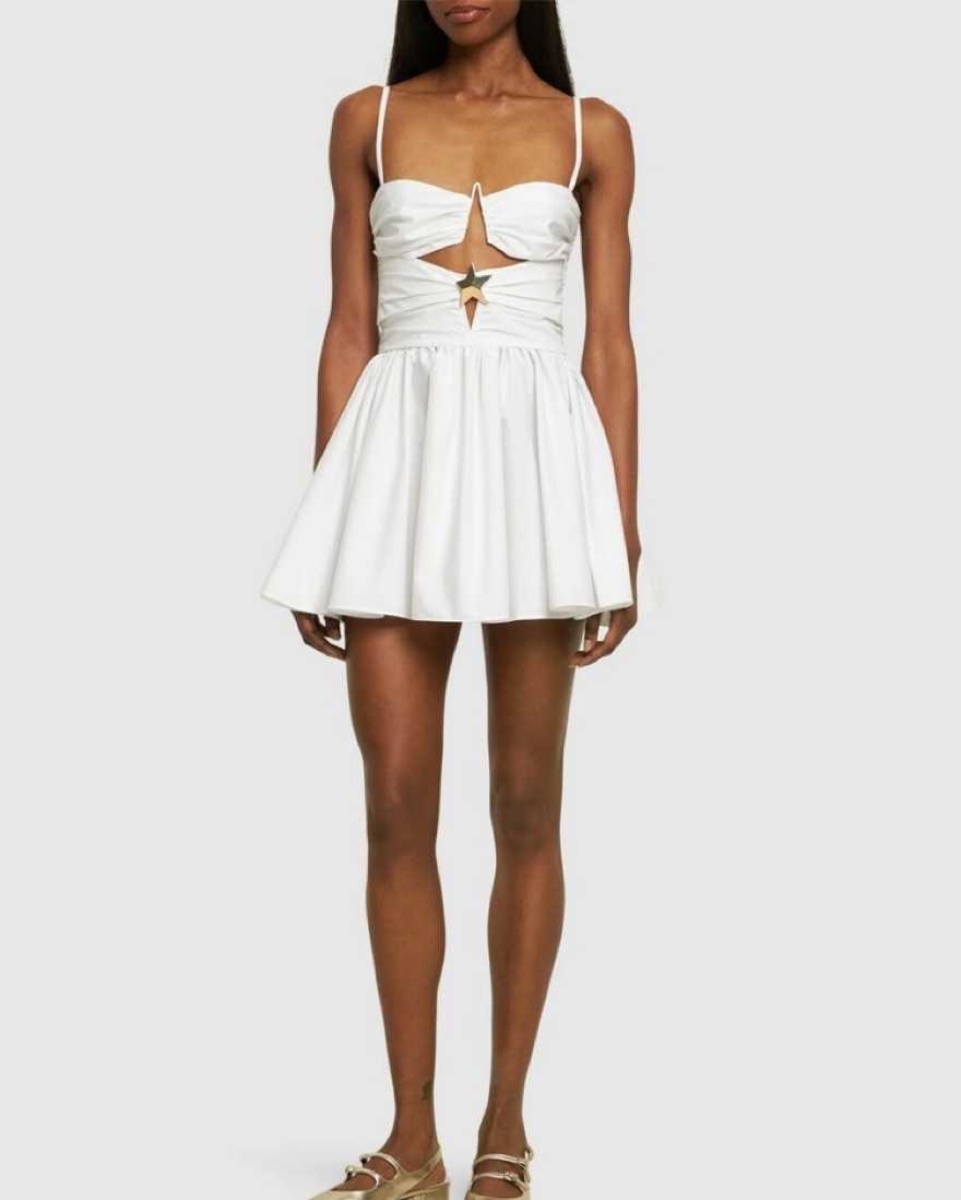 AREA Cotton Blend Poplin Mini Dress by AREA NYC - Pickle