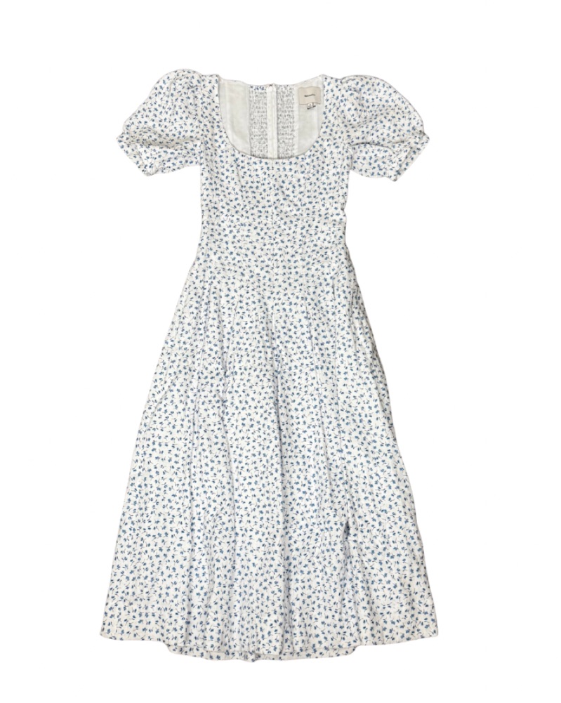 knee length dresses for ladies Neroni White Floral Embroidered Linen Dress – Ciao Lucia