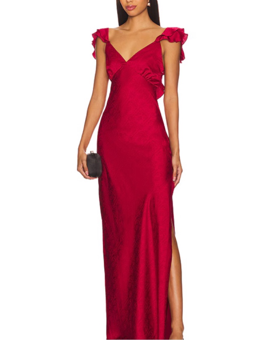open lace back dress Long Beaded Prom Dress with Fringe main image 1