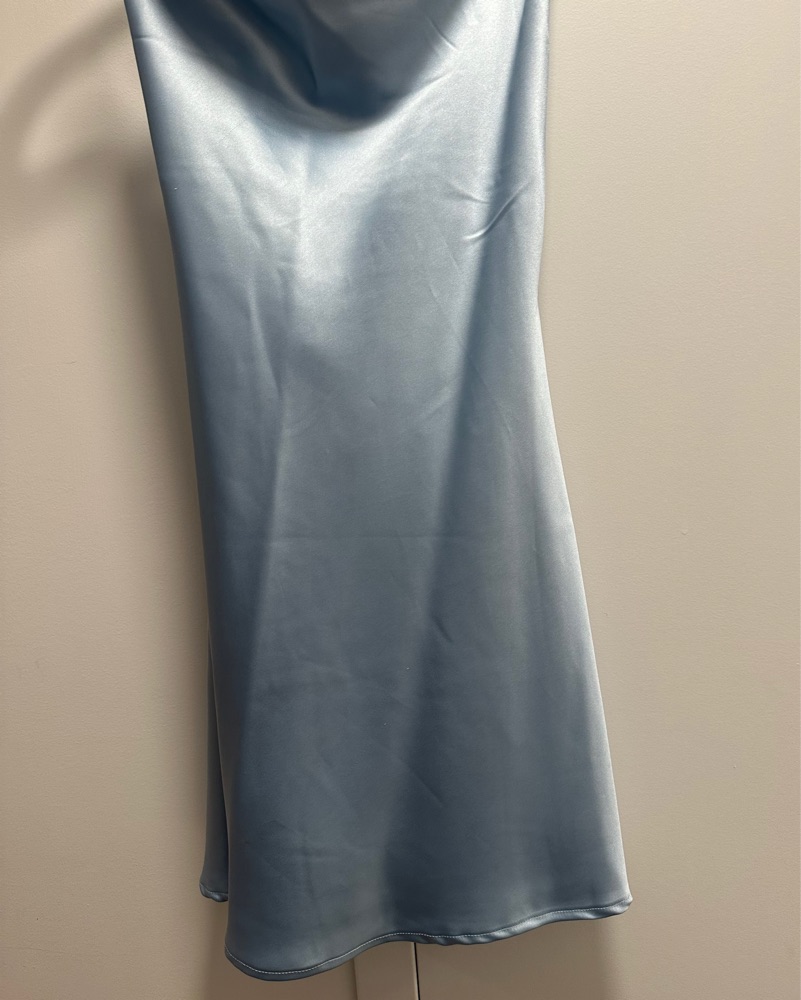 princess polly baby blue dress Elliatt Nessa Draped Satin Cowl Gown - Light Blue main image 1