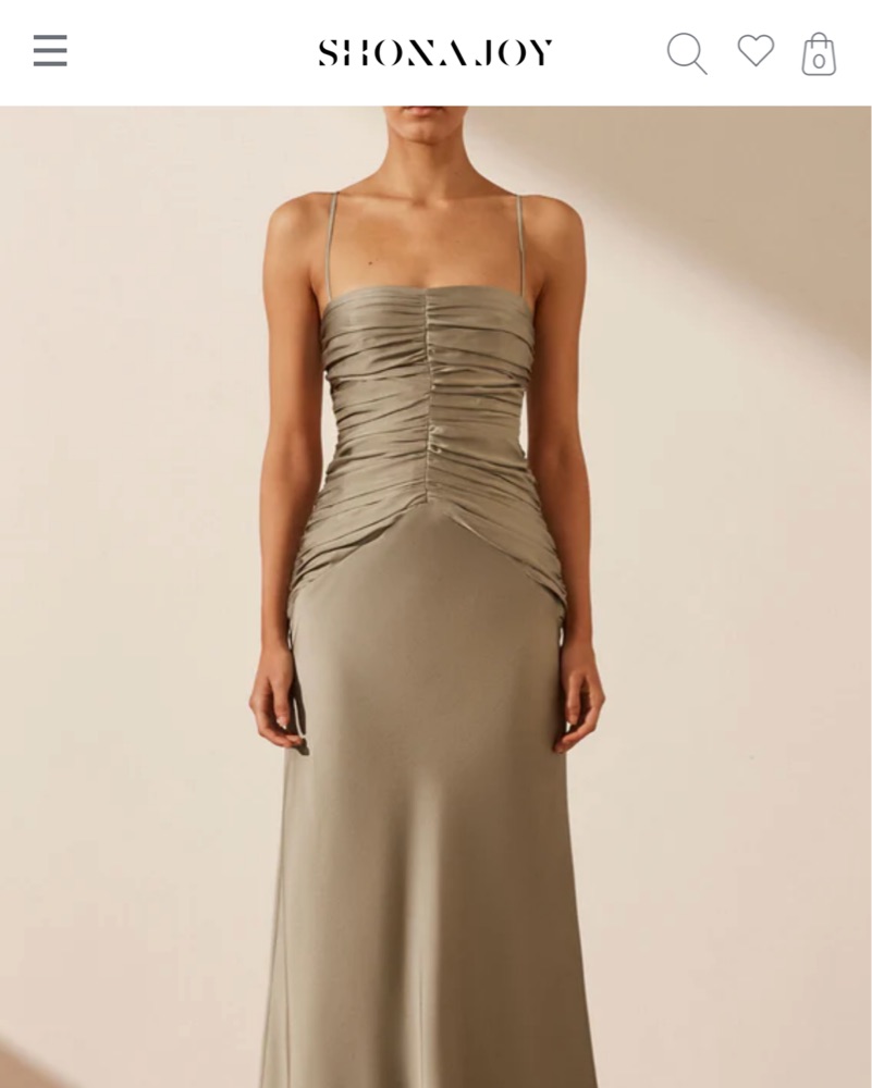 green emerald velvet dress Shona Joy - Bias Cowl Midi Dress Sage (Size 6/10) – Goldie's main image 0