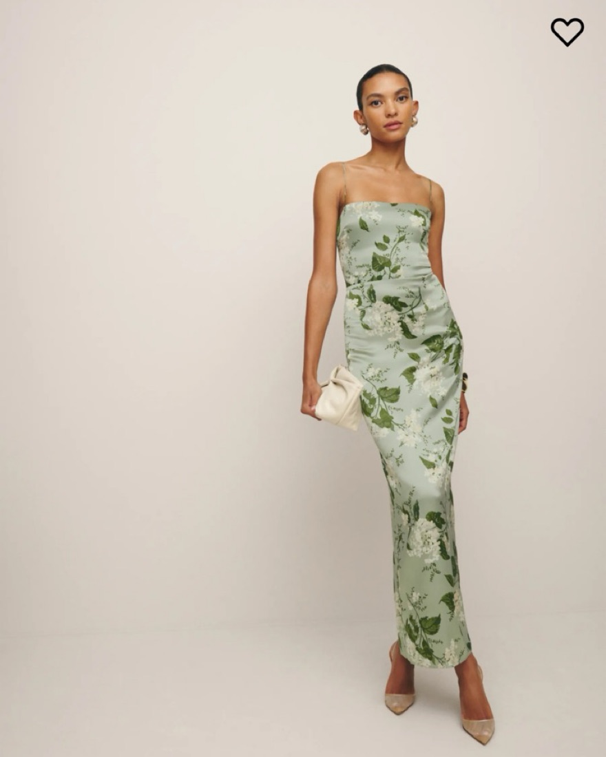 Green Floral Reformation Formal Dress by Reformation - Pickle