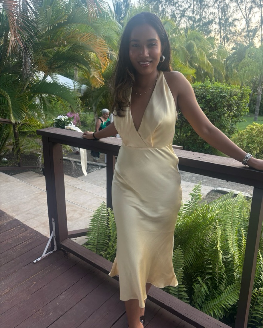 Butter Yellow Halter Neck Midi Dress - Image 5