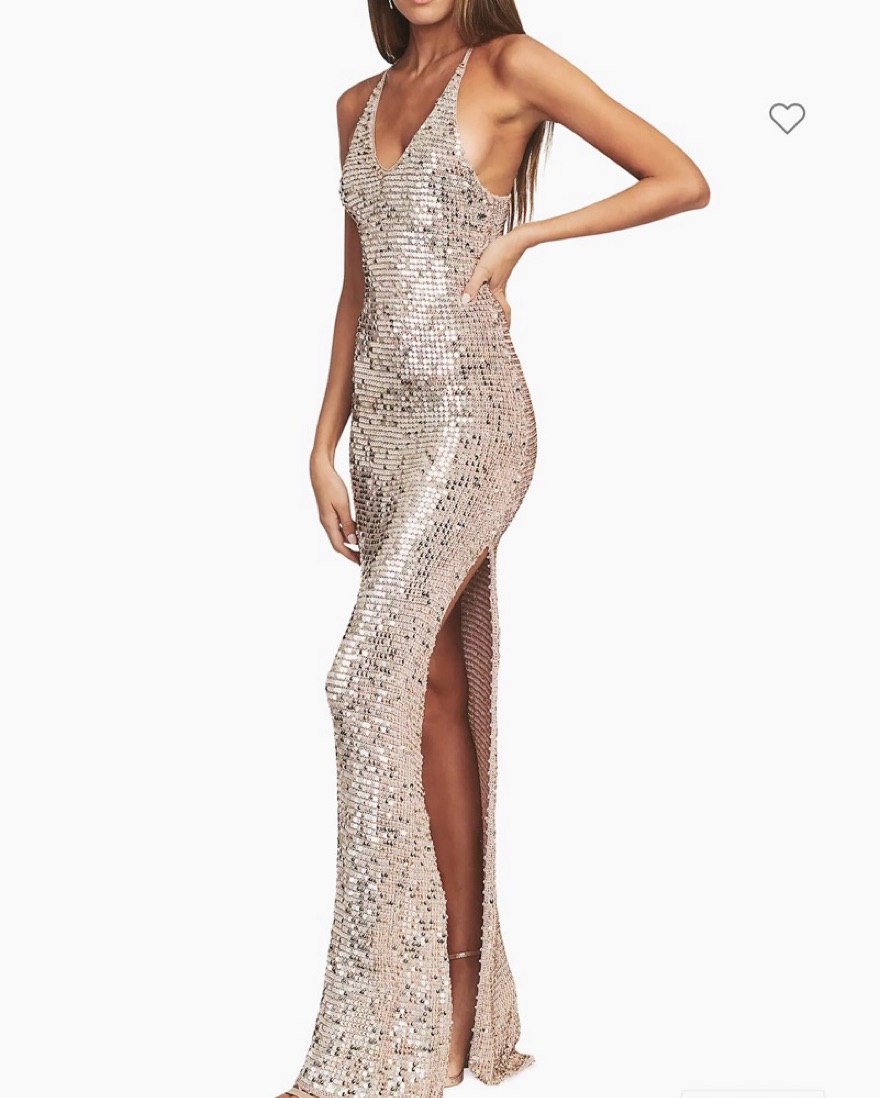 slim fit dress slacks White Sequin Beaded Halter Dress for Women Sexy Sparkle Backless Mini –  Divahotcouture main image 1