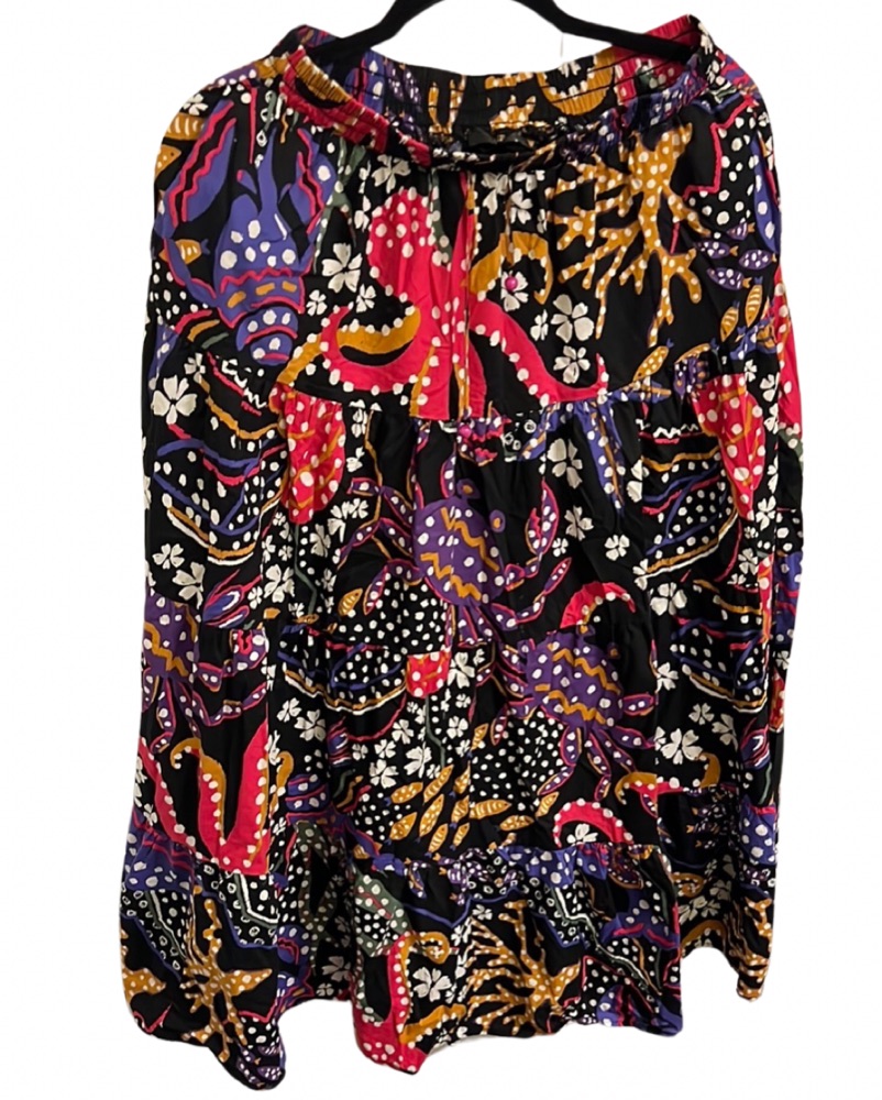 AQUA Vibrant Floral Printed Midi Skirt M - Image 2