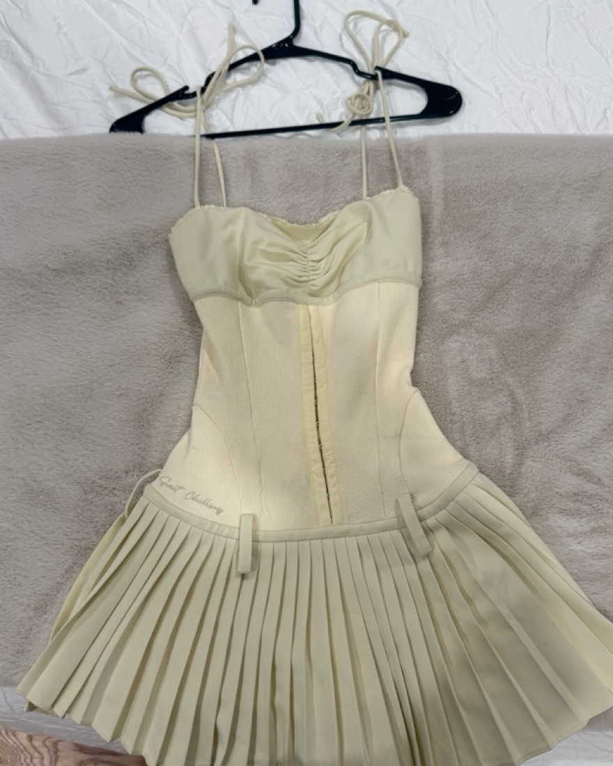 Sweet Chilling Pleated Dress by Sweet Chilling - Pickle