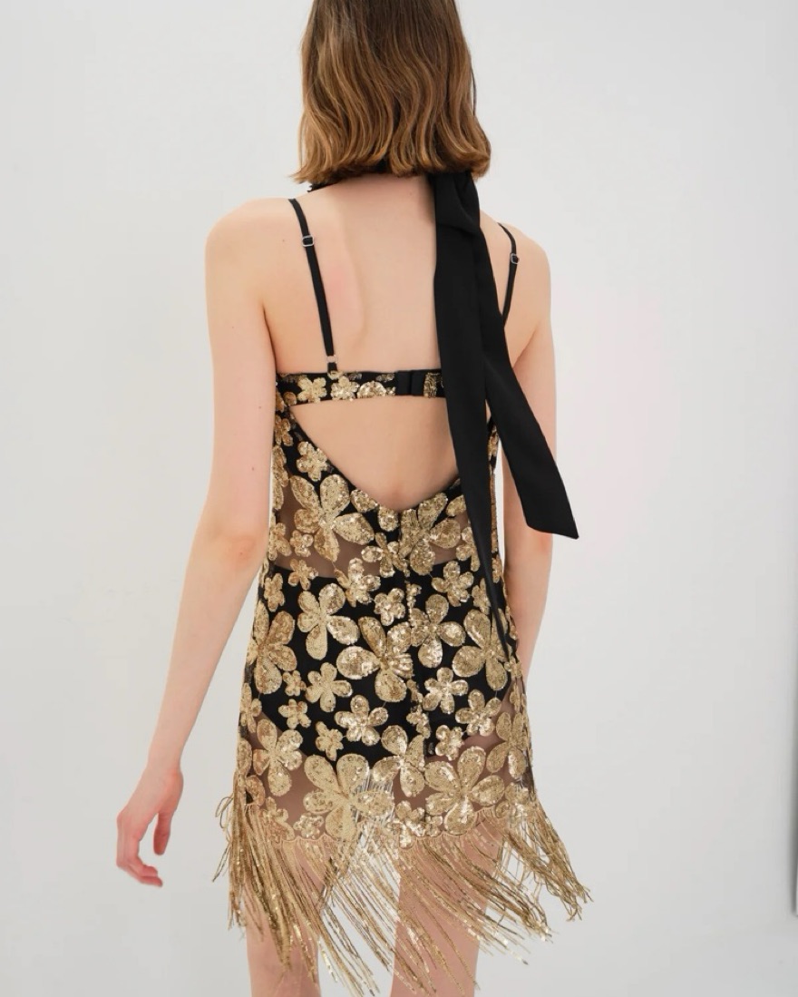 For Love And Lemons Gold Sequin Dress by For Love & Lemons - Pickle