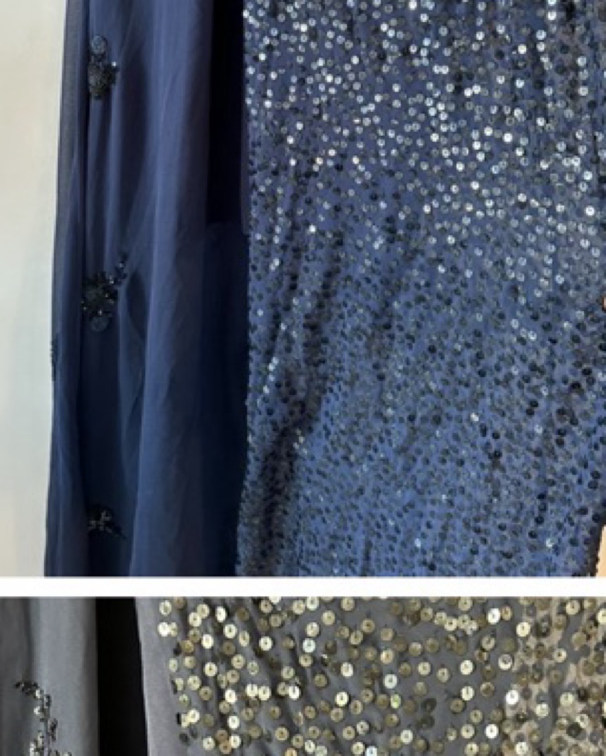 Stunning Navy Sequin Maxi Dress - Image 4