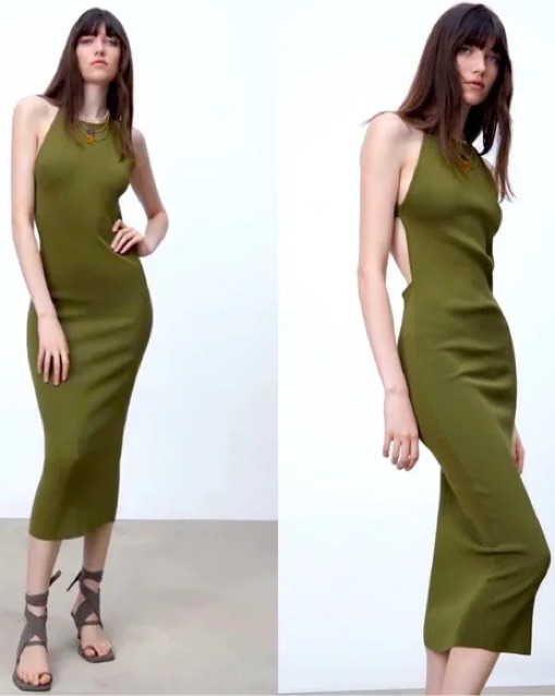 knee length dresses for ladies Zara Backless Maxi Dress