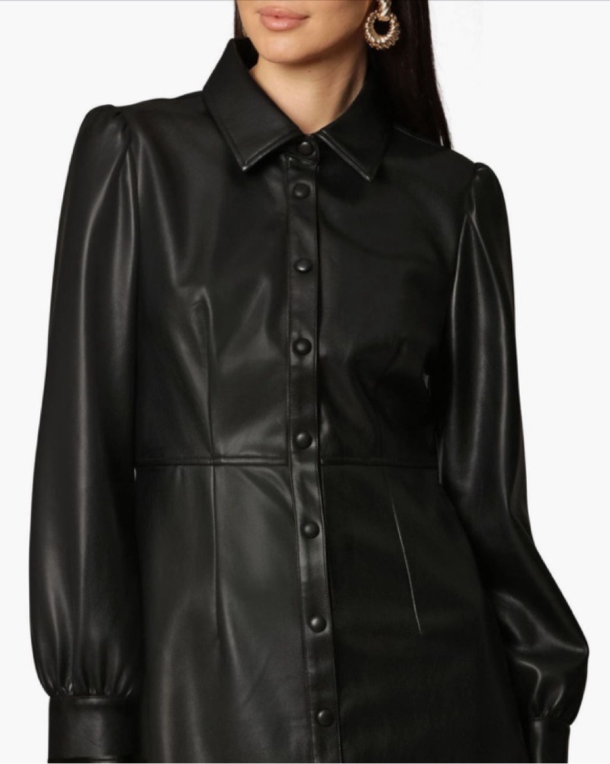 Avec Les Filles Black Faux Leather Dress by Avec Les Filles - Pickle