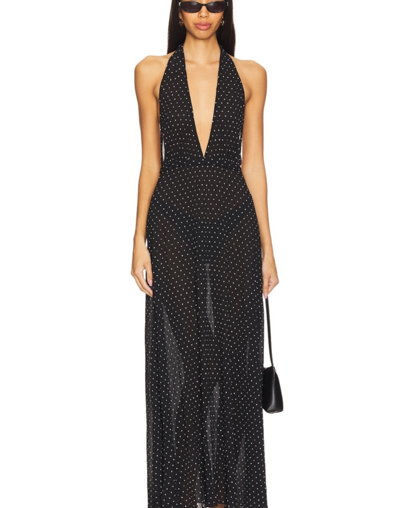 slim fit dress slacks Alicia Satin Halter Maxi Dress