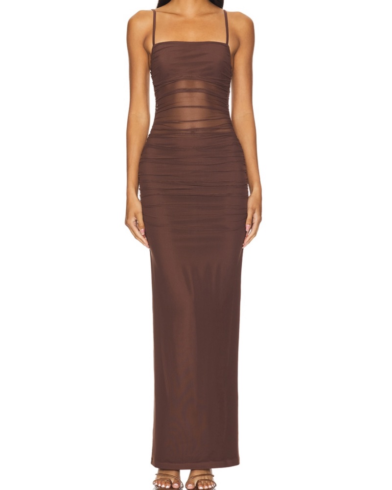 sachin and babi light blue dress MOSSE HIGH NECKLINE ASYMMETRIC TWIST STRAP DETAIL MAXI DRESS