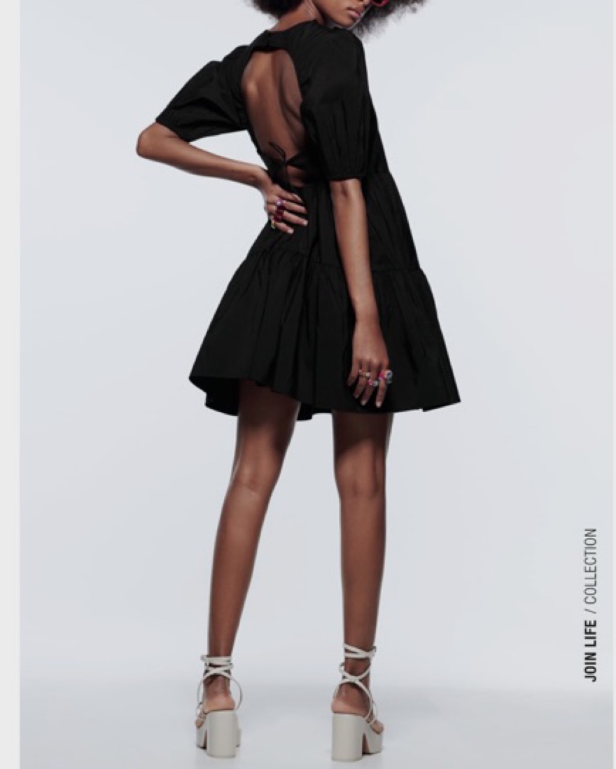 strapless open back dress Zara Mini Dress - Silver main image 1