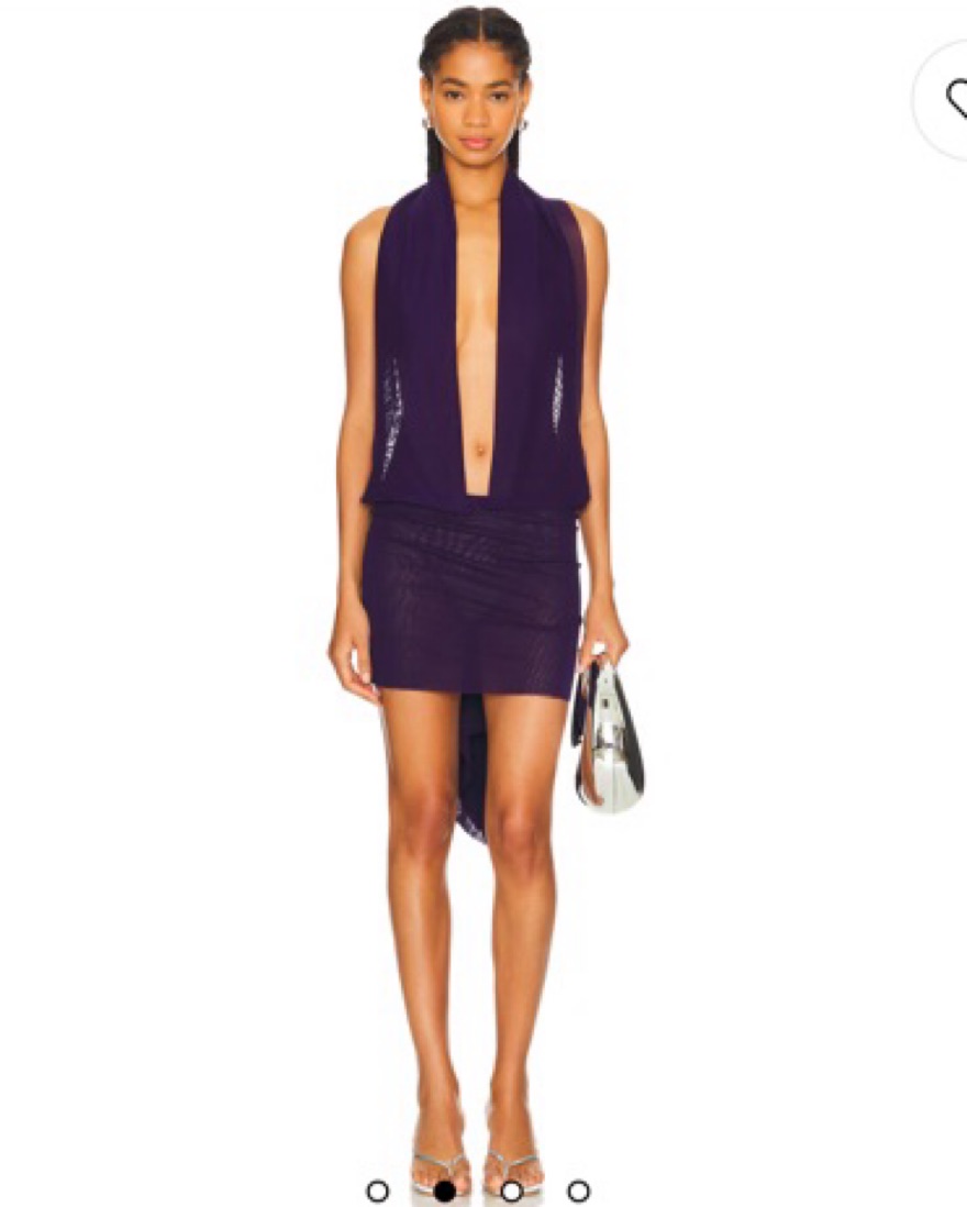 Revolve Purple Hooded Mesh dress - Image 4
