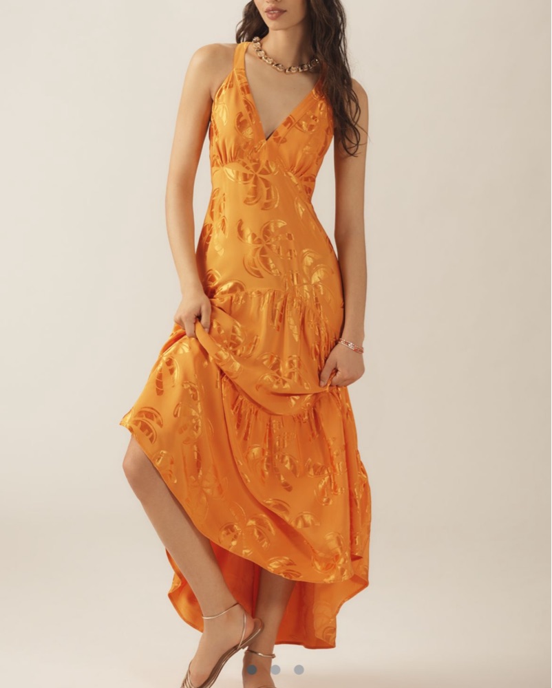 Farm Rio V-neck Tiered Maxi Dress by Farm Rio - Pickle