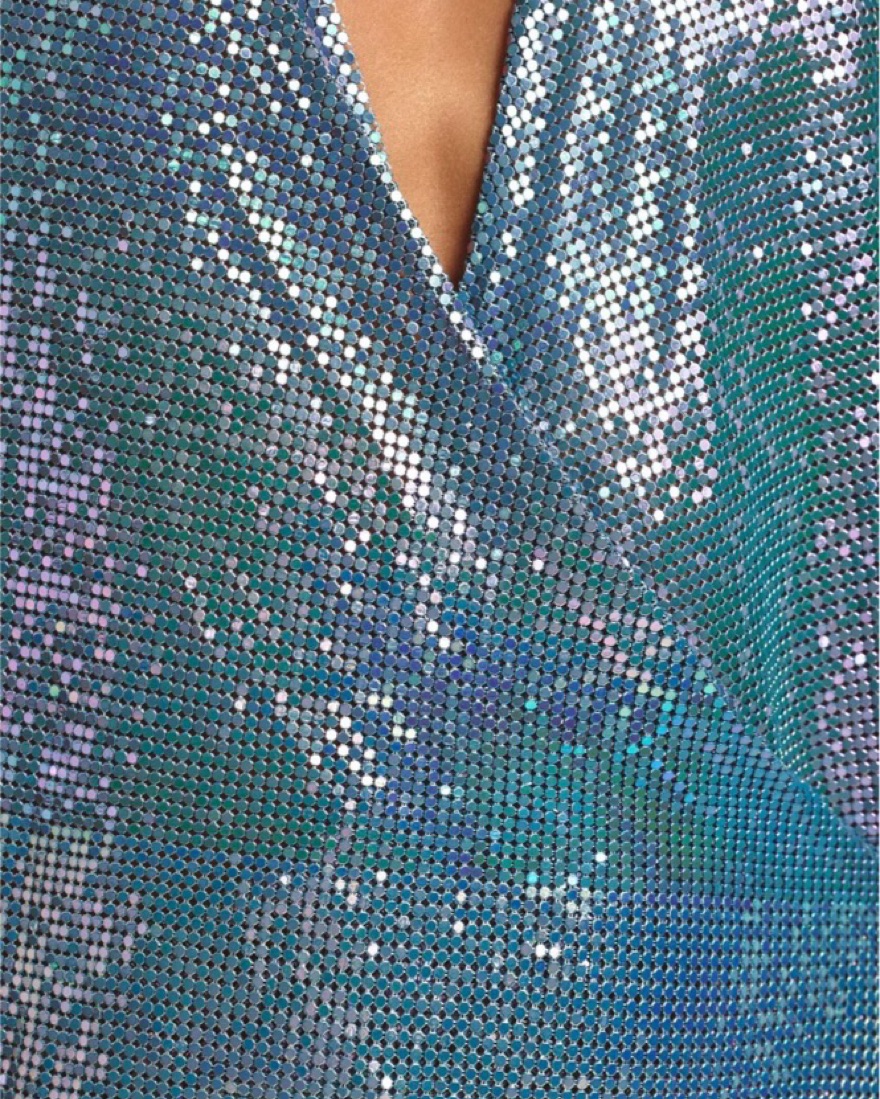 Sexy Chainmail Sparkly Wrap Dress by Oh Polly - Pickle