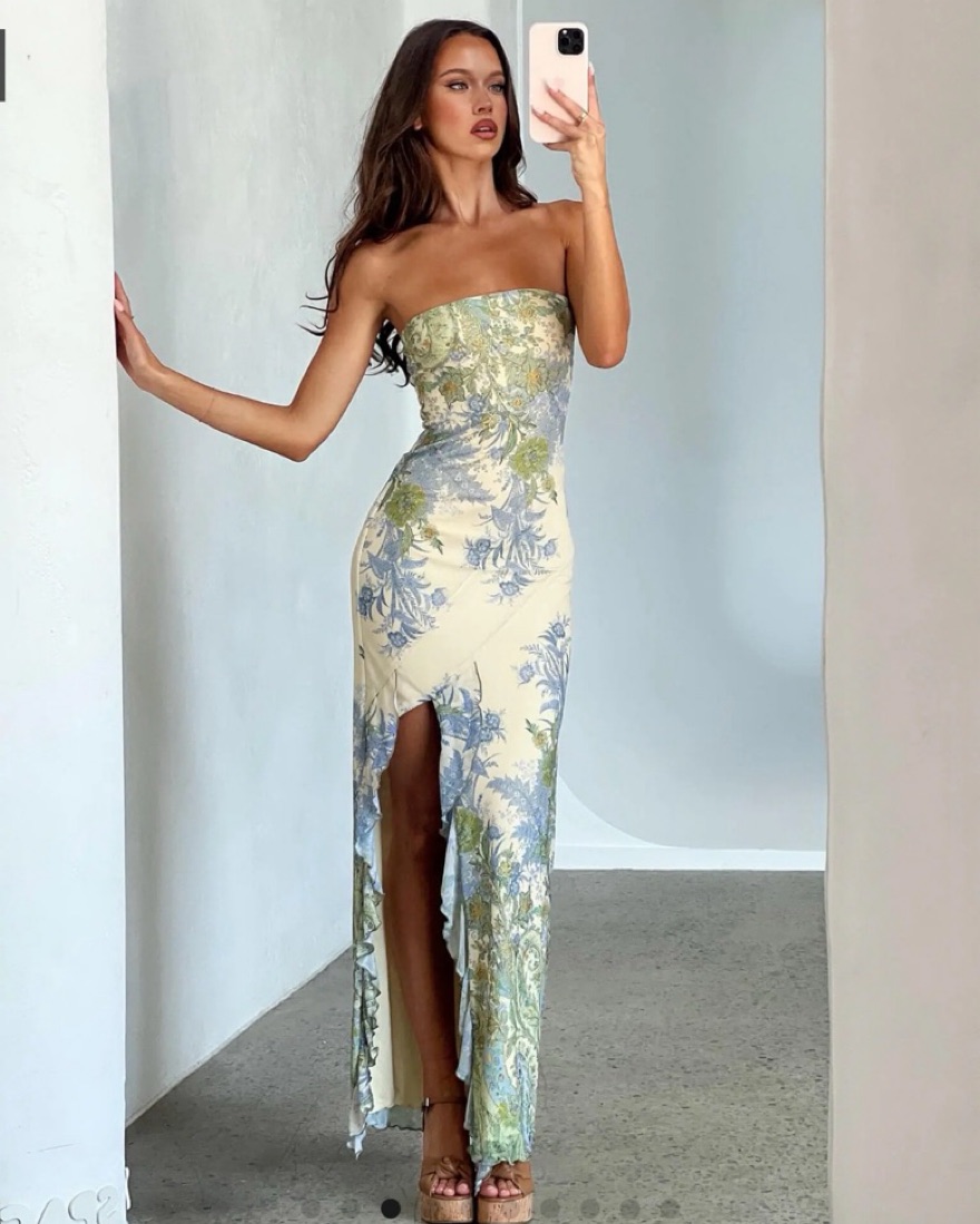 fitted lace wedding dress CECILY MAXI DRESS