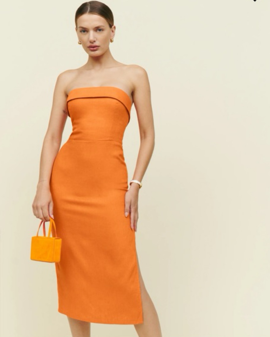 Reformation Marcella Linen Dress by Reformation - Pickle