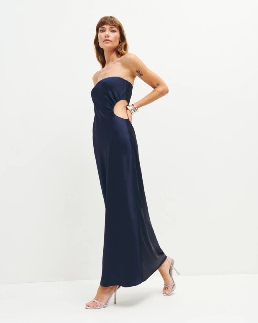 Reformation Nevaeh Satin Dress by Reformation - Pickle