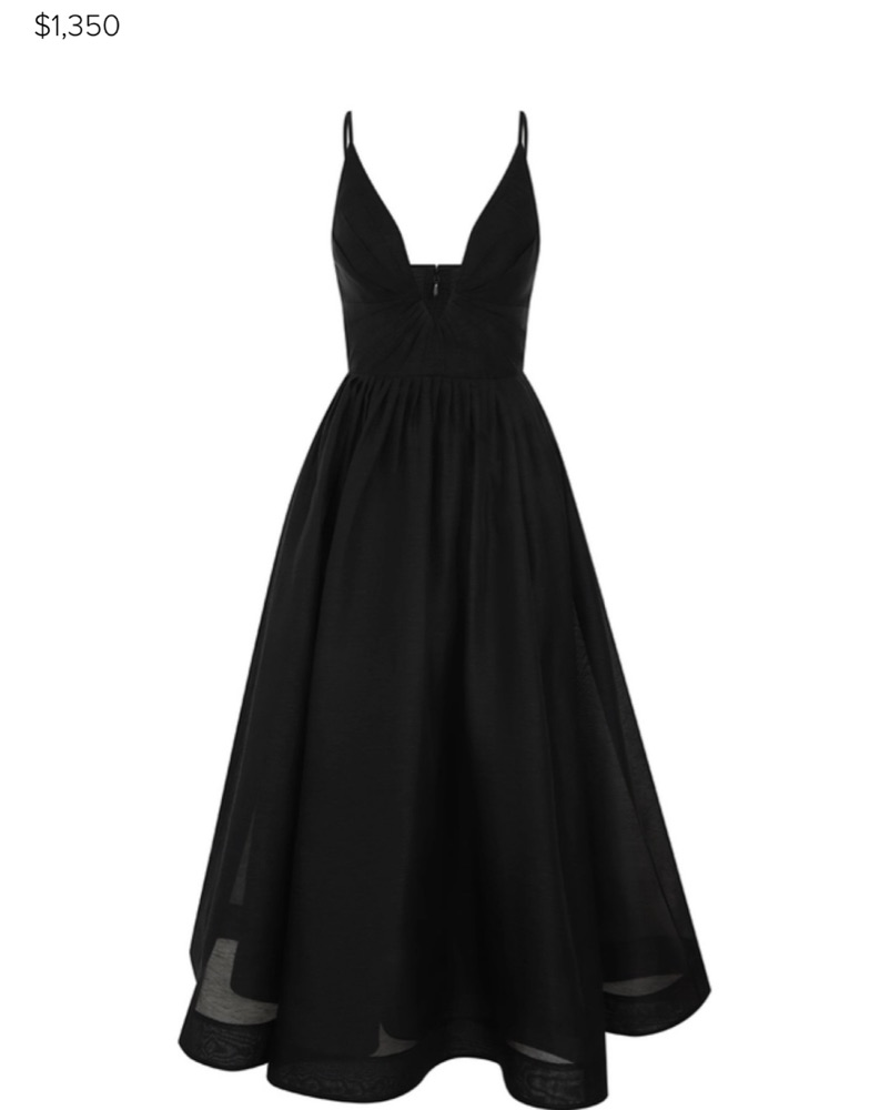 knee length dresses for ladies Zimmermann Illustration V Neck Midi Dress Black