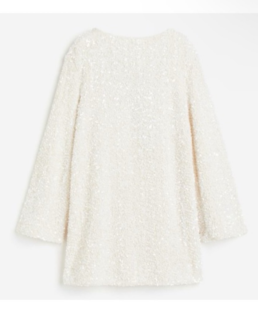 H&M White Sequin Tie-back Dress - Size M by H&M - Pickle