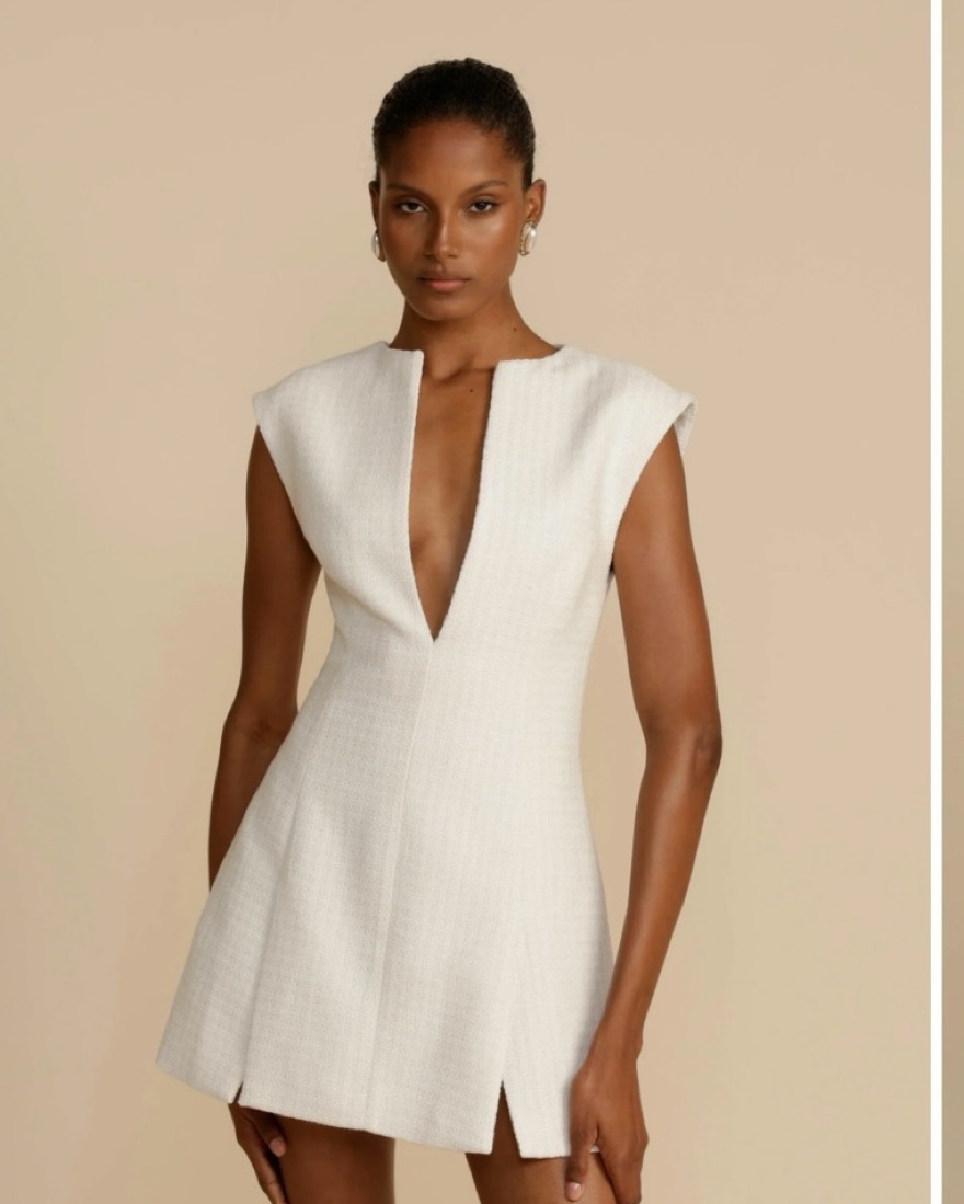 knee length dresses for ladies Ruched Sleeveless Mini Dress White / Xs main image 1