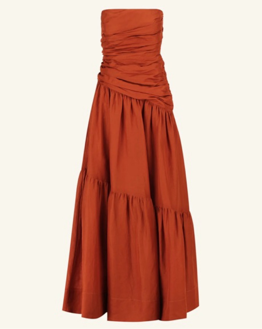 chinese dress ladies Shona Joy - La Lune Strapless Ruched Bodice Maxi Dress - Forest