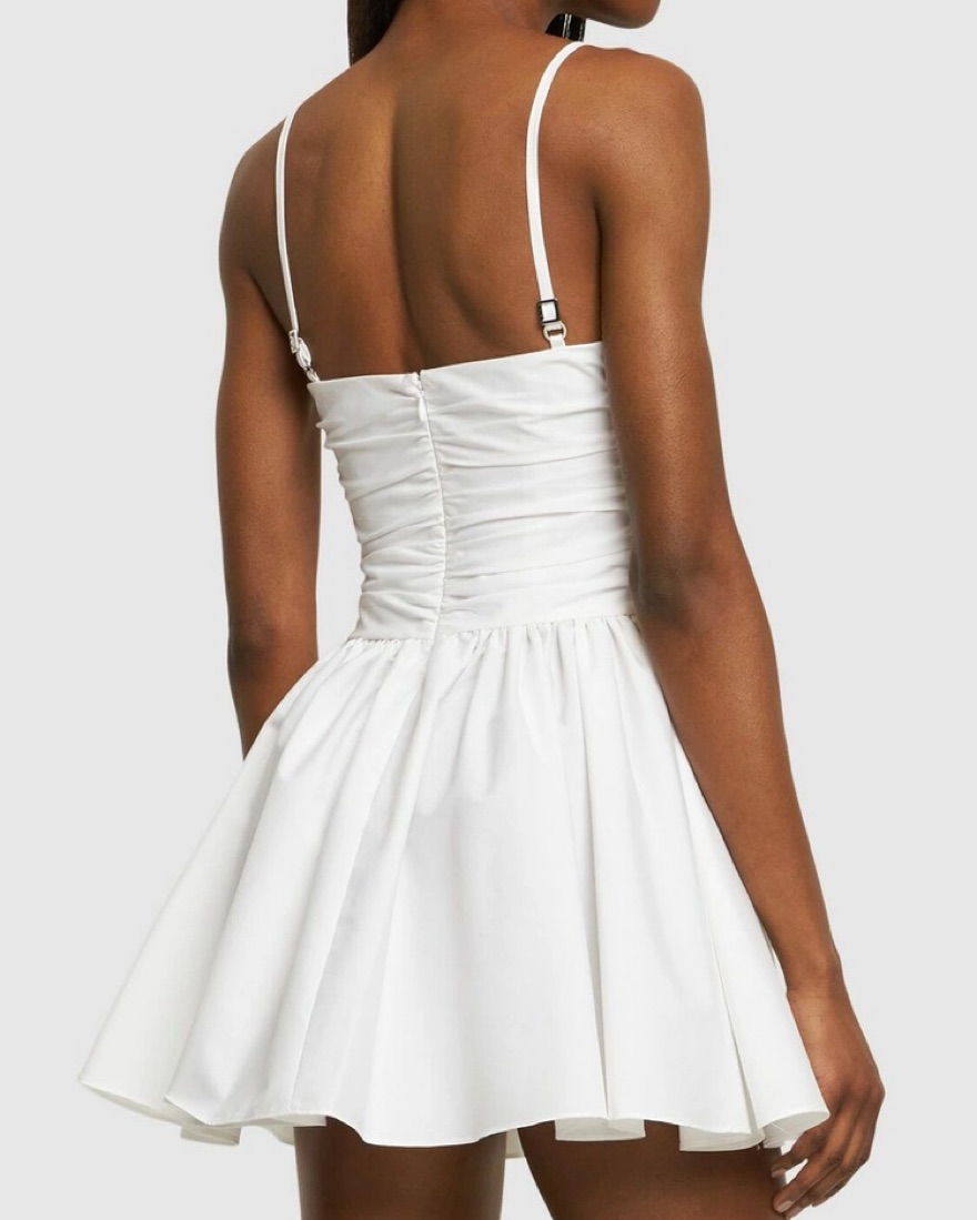 AREA Cotton Blend Poplin Mini Dress by AREA NYC - Pickle
