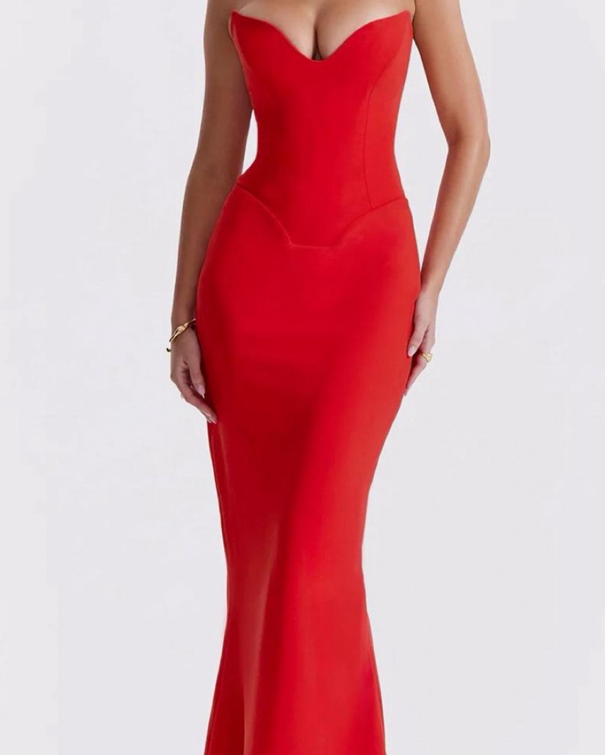 Red Strapless Dress  - Image 1
