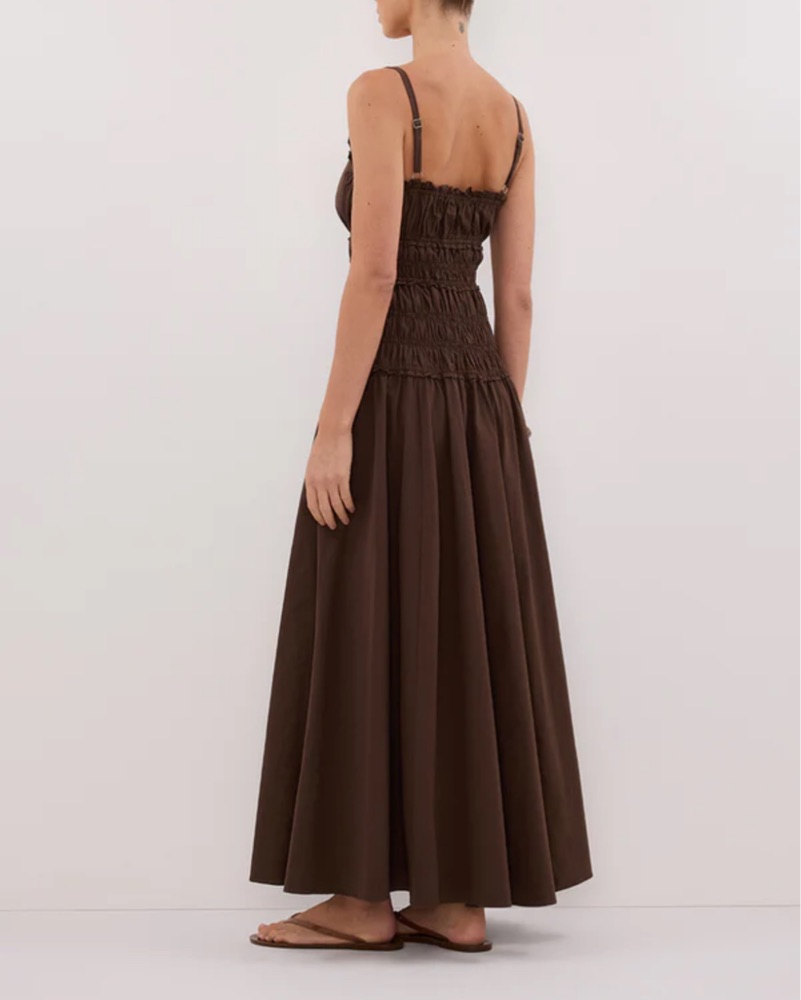 princess polly baby blue dress ASOS DESIGN heeled chelsea boots in brown leather with square toe main image 0