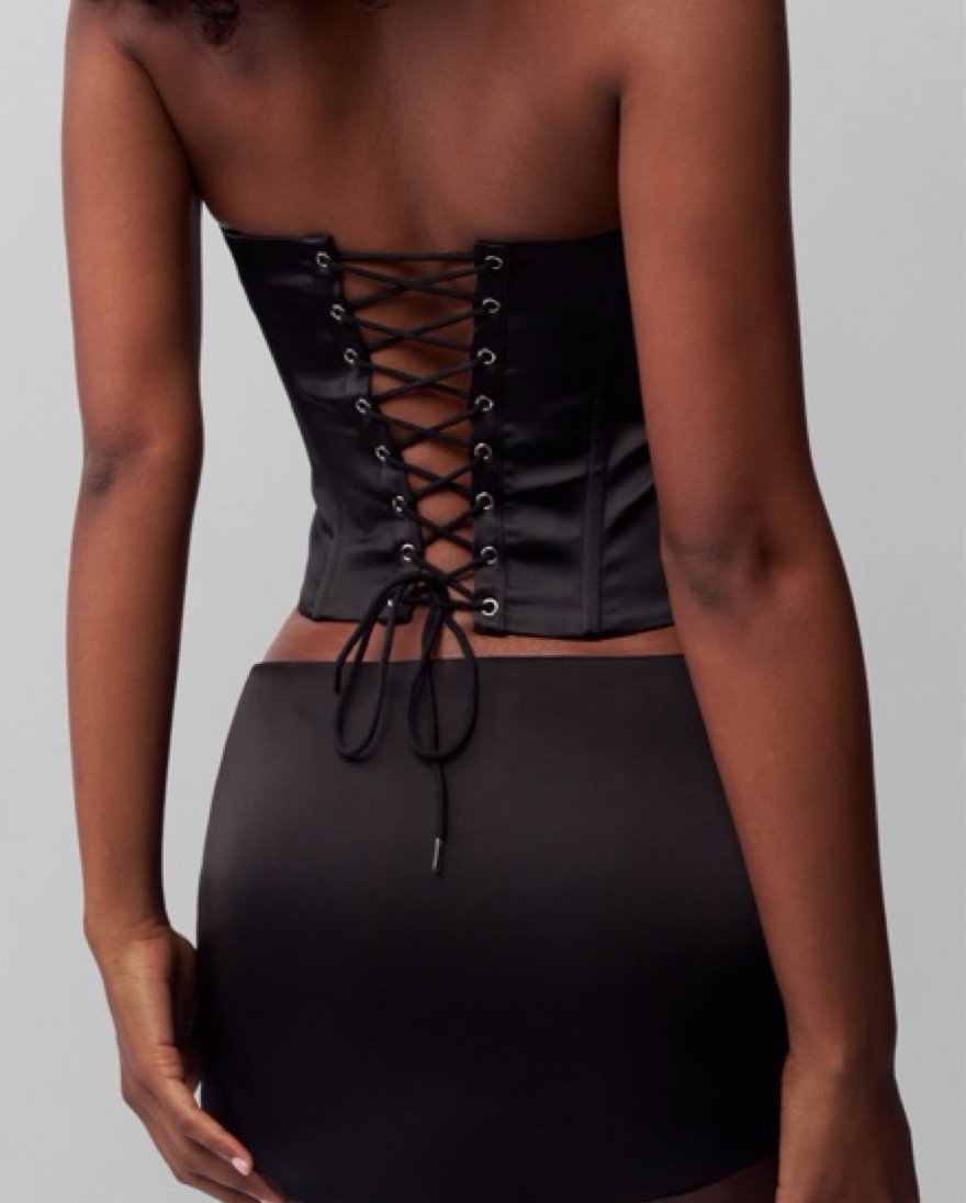 danielle guizio satin corset top as seen on madison... - Depop