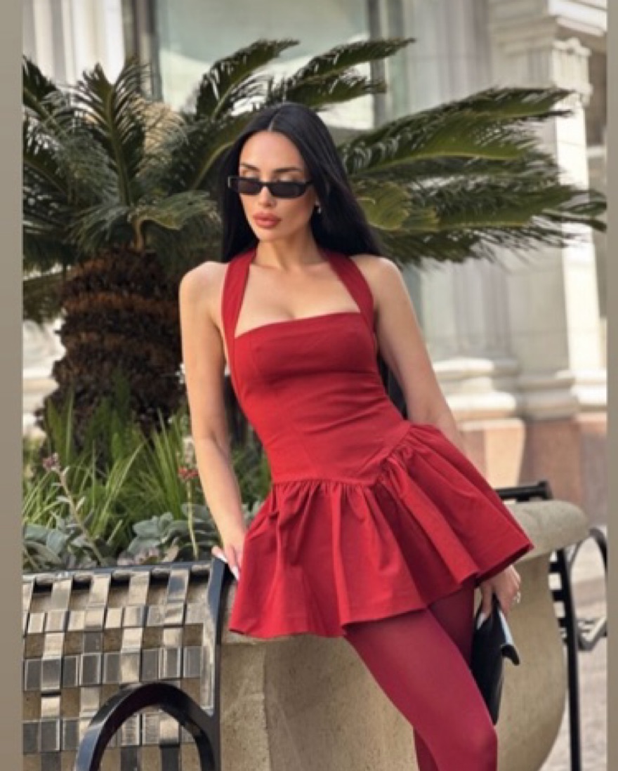 Helsa Red Mini Dress - Image 1