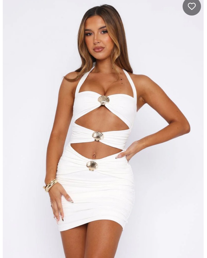 White Seashell Mini Dress by White Fox Boutique - Pickle