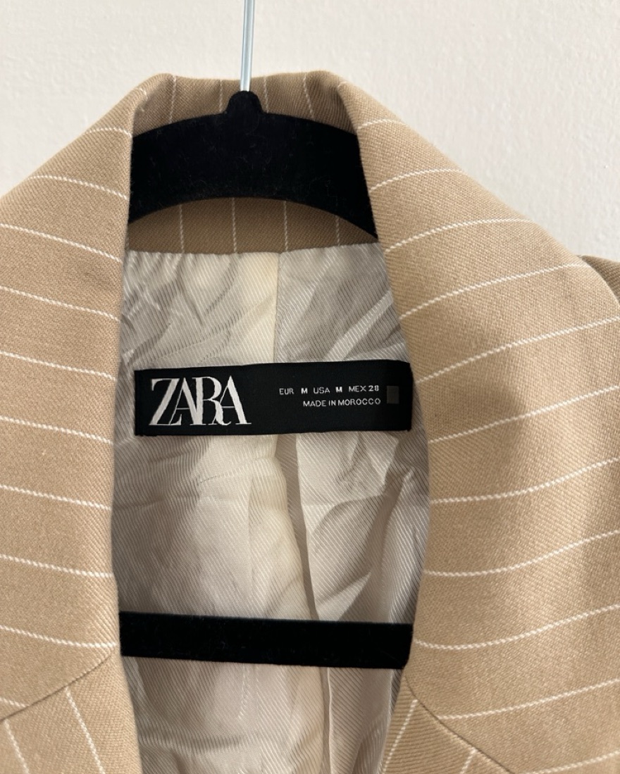 Striped Zara Blazer by Zara - Pickle