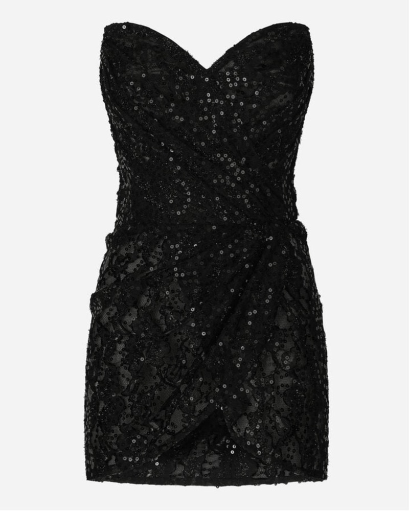 dolce gabbana black mini dress Vintage 1991 Dolce & Gabbana Documented Runway Studded Black Leather Mini  Dress