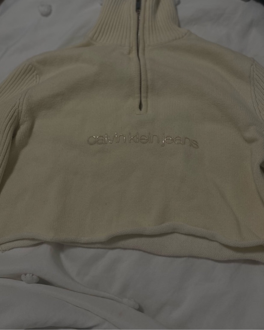 cropped quarter zip sweater  - Image 1